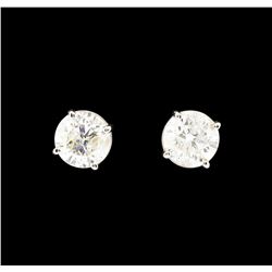 1.76 ctw Diamond Earrings - 14KT White Gold