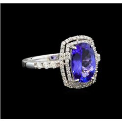 14KT White Gold 2.71 ctw Tanzanite and Diamond Ring