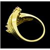 Image 3 : 0.15 ctw Diamond and Ruby Bypass Ring - 14KT Yellow Gold