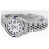 Image 6 : Rolex Ladies Stainless Steel Mother Of Pearl Sapphire And Diamond Datejust Wrist