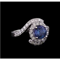 14KT White Gold 1.78 ctw Tanzanite and Diamond Ring