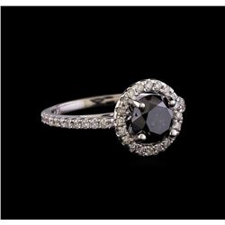 2.60 ctw Black Diamond Ring - 14KT White Gold