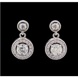 1.44 ctw Diamond Earrings - 14KT White Gold