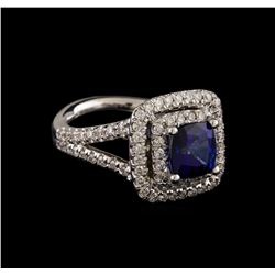 14KT White Gold 2.72 ctw Sapphire and Diamond Ring