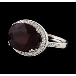 11.48 ctw Ruby and Diamond Ring - 14KT White Gold