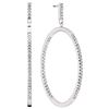 Image 1 : Diamond Hoop Earrings - 18KT White Gold