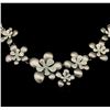 Image 1 : Flower Hand Painted Necklace - Rhodium Plated