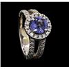 Image 4 : 1.48 ctw Blue Spinel and Diamond Ring - 14KT White Gold