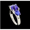 Image 4 : 3.08 ctw Tanzanite Ring -  Platinum