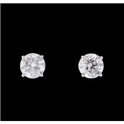 1.21 ctw Diamond Earrings - 14KT White Gold