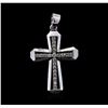 Image 1 : 0.50 ctw Diamond Cross Pendant - 14KT White Gold