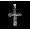 Image 2 : 0.50 ctw Diamond Cross Pendant - 14KT White Gold
