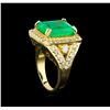 Image 4 : 14KT Yellow Gold 9.19 ctw Emerald and Diamond Ring