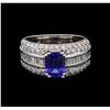 Image 2 : 14KT White Gold 1.46 ctw Tanzanite and Diamond Ring