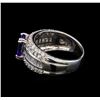Image 3 : 14KT White Gold 1.46 ctw Tanzanite and Diamond Ring
