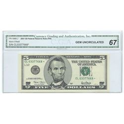 2001 $5 Federal Reserve Note