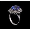 Image 4 : 6.40 ctw Tanzanite and Diamond Ring - 14KT White Gold