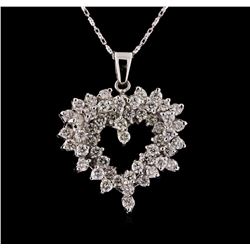 14KT White Gold 1.83 ctw Diamond Pendant With Chain