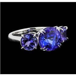 4.26 ctw Tanzanite and Diamond Ring - Platinum