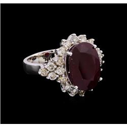 14KT White Gold 11.87 ctw Ruby and Diamond Ring