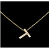 Image 1 : 0.19 ctw Diamond Pendant With Chain - 14KT Yellow Gold