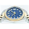 Image 4 : Rolex Mens Two Tone Blue Diamond Quickset 16233 Datejust Wristwatch