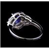 Image 3 : 1.40 ctw Tanzanite and Diamond Ring - 14KT White Gold
