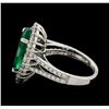 Image 3 : 4.05 ctw Emerald and Diamond Ring - 14KT White Gold