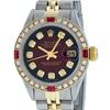 Image 1 : Ladies Rolex Two Tone Red Vignette Diamond and Ruby Datejust Wristwatch