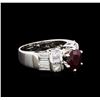 Image 1 : 1.26 ctw Ruby and Diamond Ring - 14KT White Gold