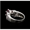 Image 3 : 1.26 ctw Ruby and Diamond Ring - 14KT White Gold