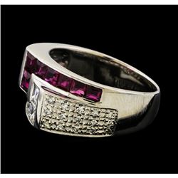 0.79 ctw Ruby and Diamond Ring - Platinum