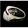 Image 3 : 0.79 ctw Ruby and Diamond Ring - Platinum