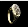 Image 4 : 1.10 ctw Brown Diamond Ring - 14KT Yellow Gold with Black Rhodium Plating