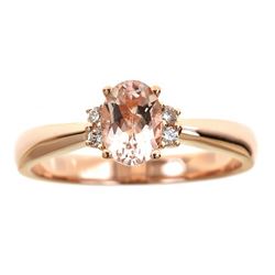 0.74 ctw Morganite and Diamond Ring - 14KT Rose Gold