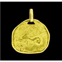 Gazelle Motif Pendant - 18KT Yellow Gold