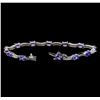 Image 3 : 14KT White Gold 5.15 ctw Tanzanite and Diamond Bracelet