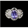 Image 2 : 14KT White Gold 2.98 ctw Tanzanite and Diamond Ring