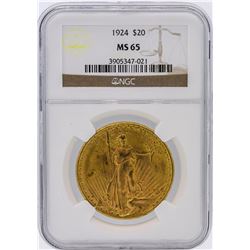 1924 NGC MS65 $20 St Gaudens Double Eagle Gold Coin