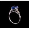 Image 4 : 14KT White Gold 3.35 ctw Tanzanite and Diamond Ring