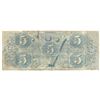 Image 2 : 1863 $5 The Confederate States of America Note T-60 CC