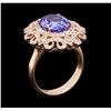 Image 4 : 3.92 ctw Tanzanite and Diamond Ring - 14KT Rose Gold