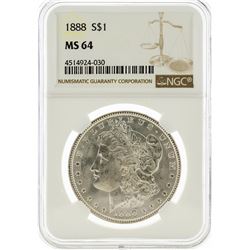 1888 NGC MS64 Morgan Silver Dollar