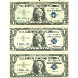 $1 XF/AV Silver Certificate Currency Lot of 3