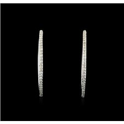 1.38 ctw Diamond Hoop Earrings - 14KT White Gold