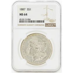 1887 MS64 NGC Morgan Silver Dollar