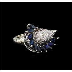 14KT White Gold 1.90 ctw Sapphire and Diamond Ring