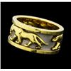 Image 1 : Panther Motif Band - 14KT Yellow Gold with White Rhodium