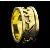 Image 4 : Panther Motif Band - 14KT Yellow Gold with White Rhodium