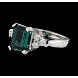 2.29 ctw Tourmaline and Diamond Ring - 14KT White Gold